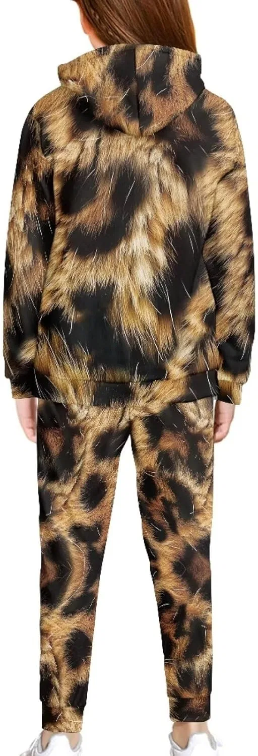 Детский спортивный костюм YECARYPOD, толстовка и джоггеры, принт Cheetch Print — фото 2