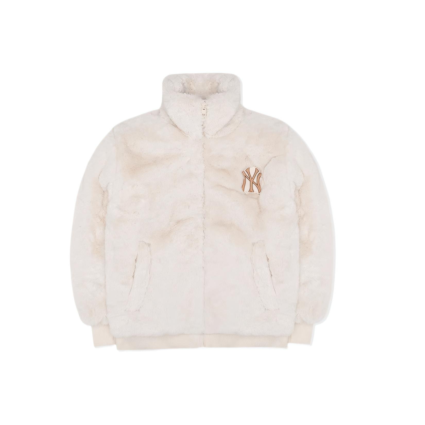 

MLB Нью-Йорк Янкиз бархатное пальто женское кремовое, Cream