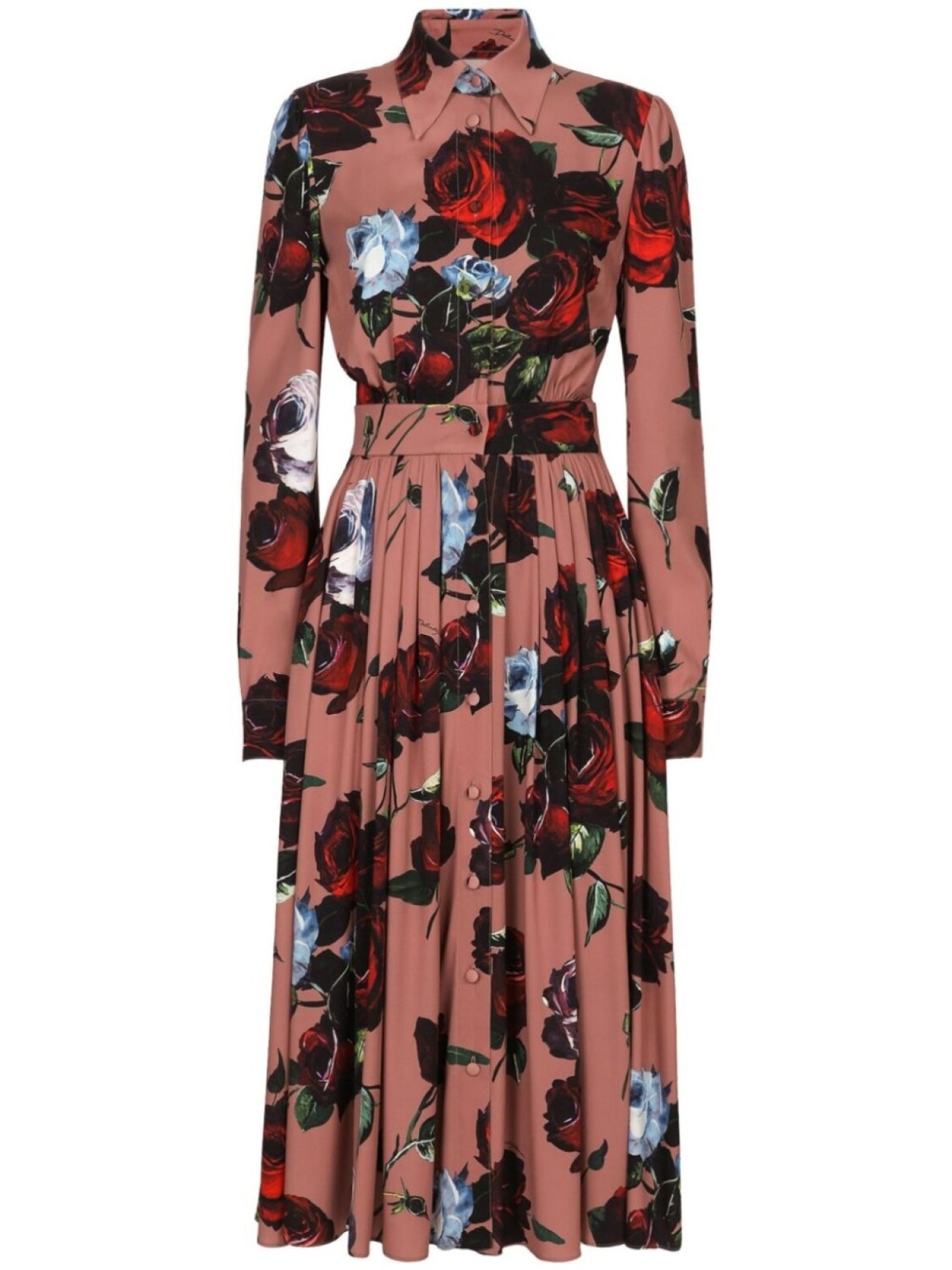 

Dolce & Gabbana платье из смесового шелка с цветочным принтом, розовый