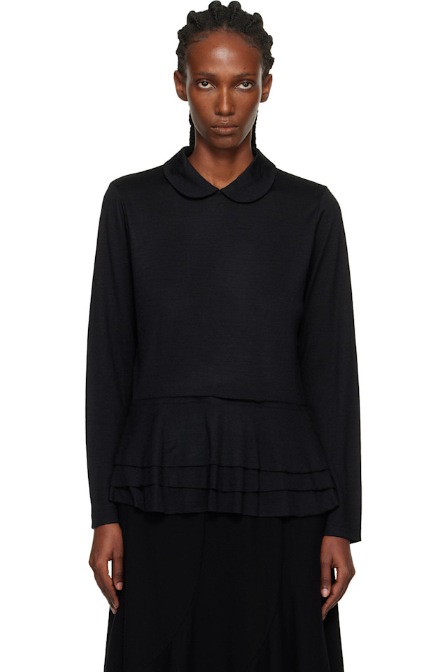 

Многослойный шерстяной трикотажный свитер Tao Comme Des Garçons, черный