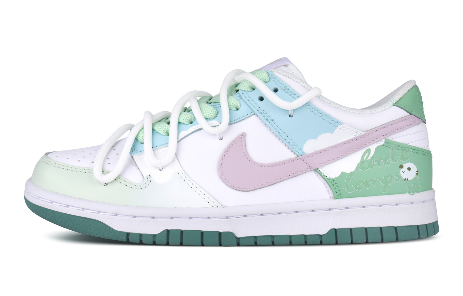 

Кроссовки Nike Dunk Skateboard Shoes Women's Low-Top White, светло-зеленый