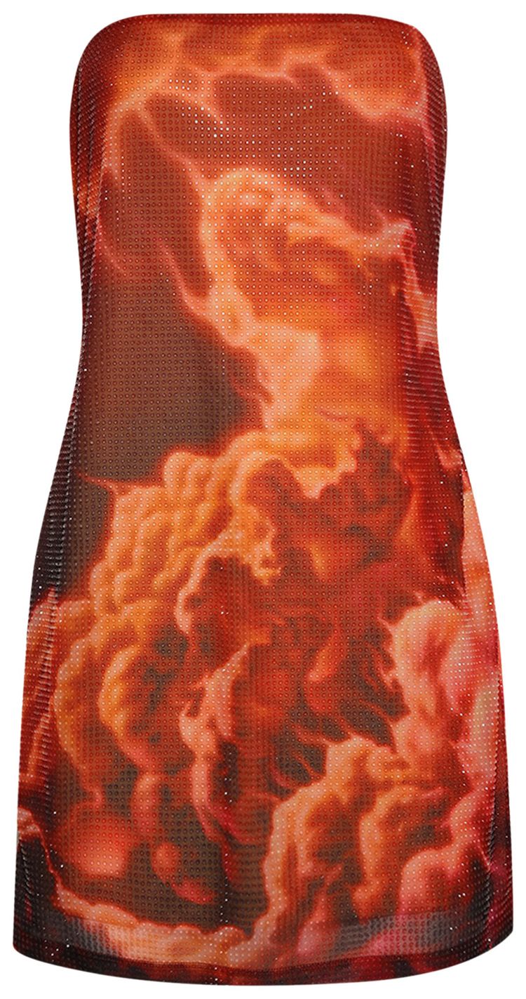 

Мини-платье без бретелей Alexander Wang, красно-прозрачное