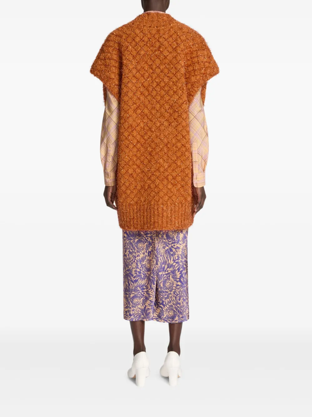 Топ с V-образным вырезом Dries Van Noten, оранжевый — фото 4