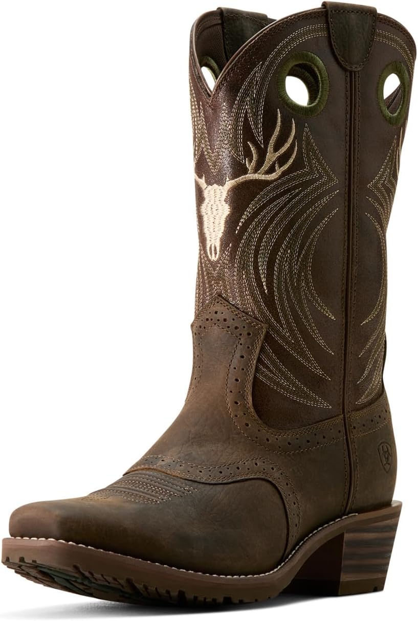 

Мужские гибридные ковбойские сапоги ARIAT Roughstock с рогами, эспрессо