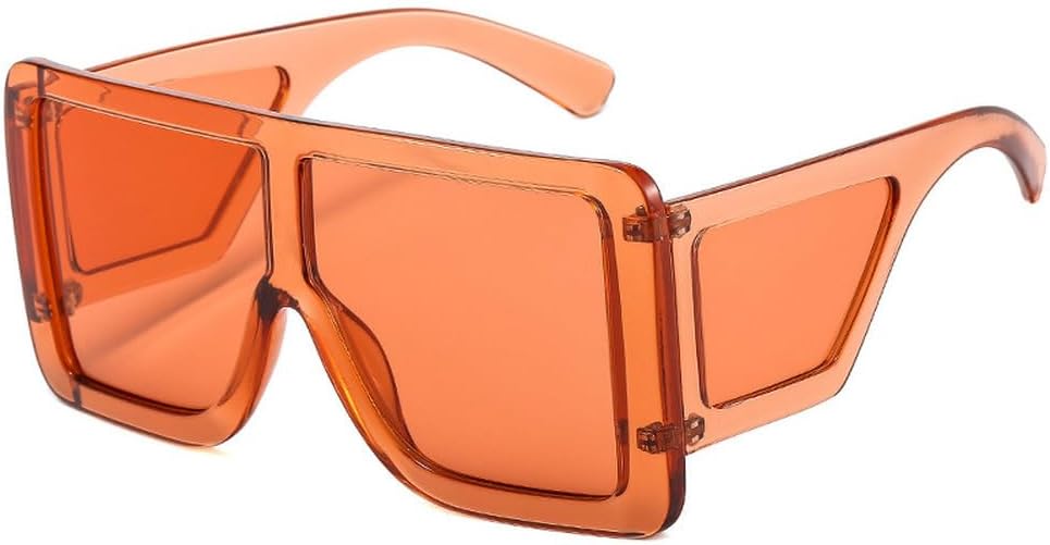 

Цельные солнцезащитные очки-маска для женщин, большие очки, модные розово-серые солнцезащитные очки для мужчин, ретро-очки с защитой от УФ-излучения UV400 HVTVTLA, C2 Orange-orange