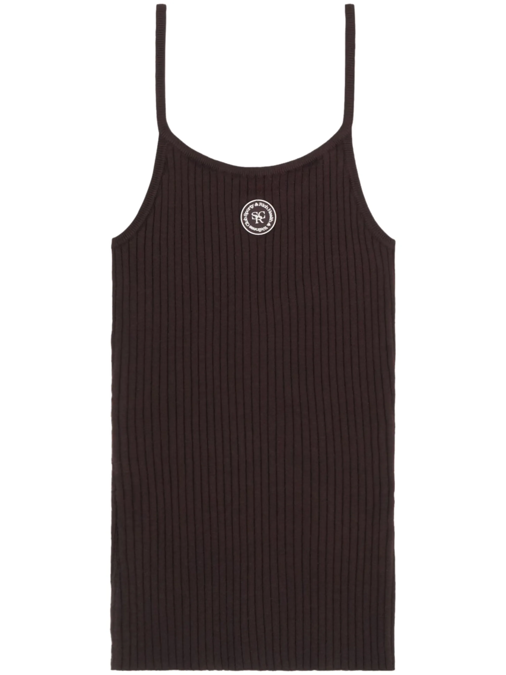 

Топ в рубчик с нашивкой-логотипом Sporty & Rich, коричневый