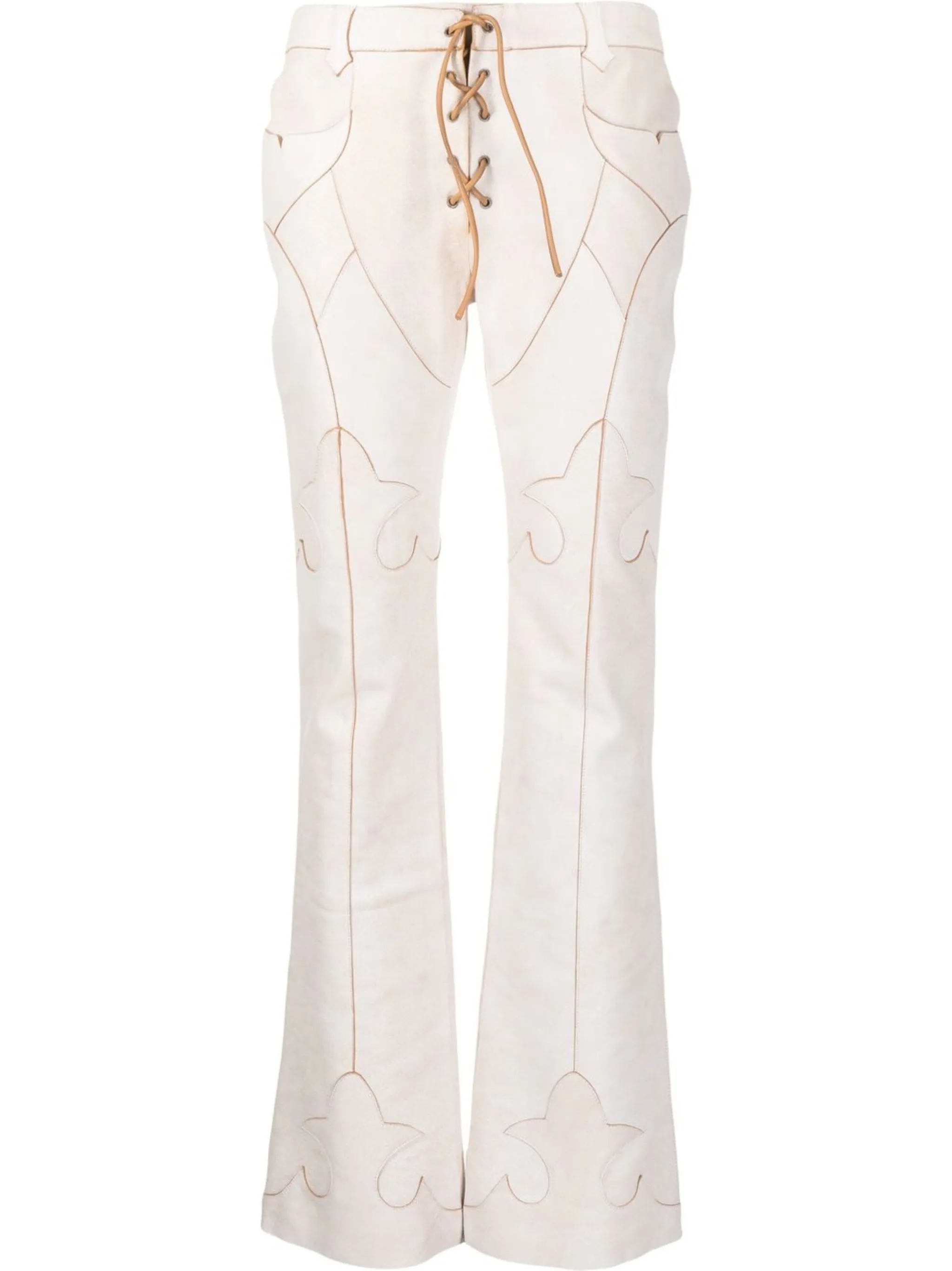 

Расклешенные брюки со шнуровкой Acne Studios, белый