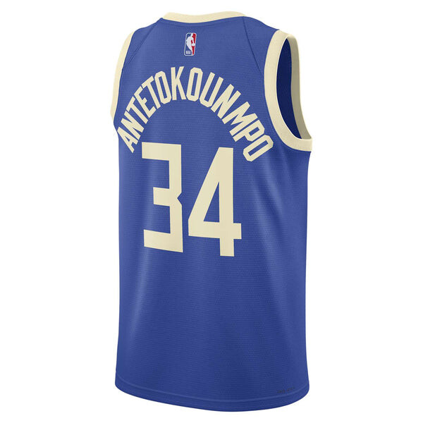 Спортивная футболка milwaukee bucks 2024/25 city edition jersey 'giannis antetokounmpo' Nike, синий — фото 2