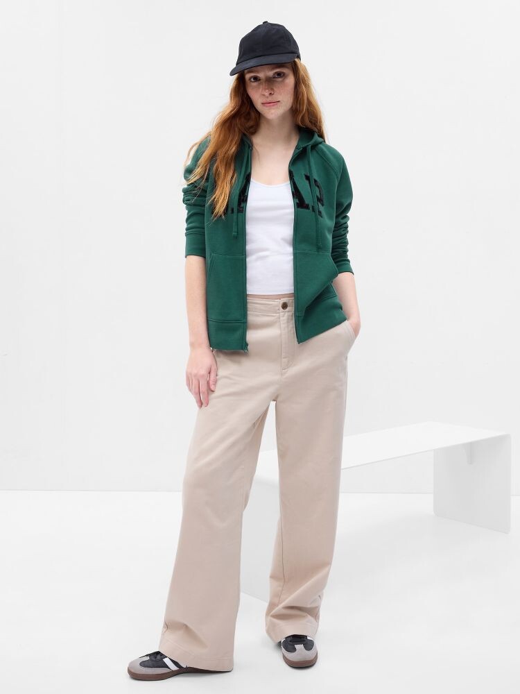 

Толстовка с логотипом и флисом Gap, зеленый