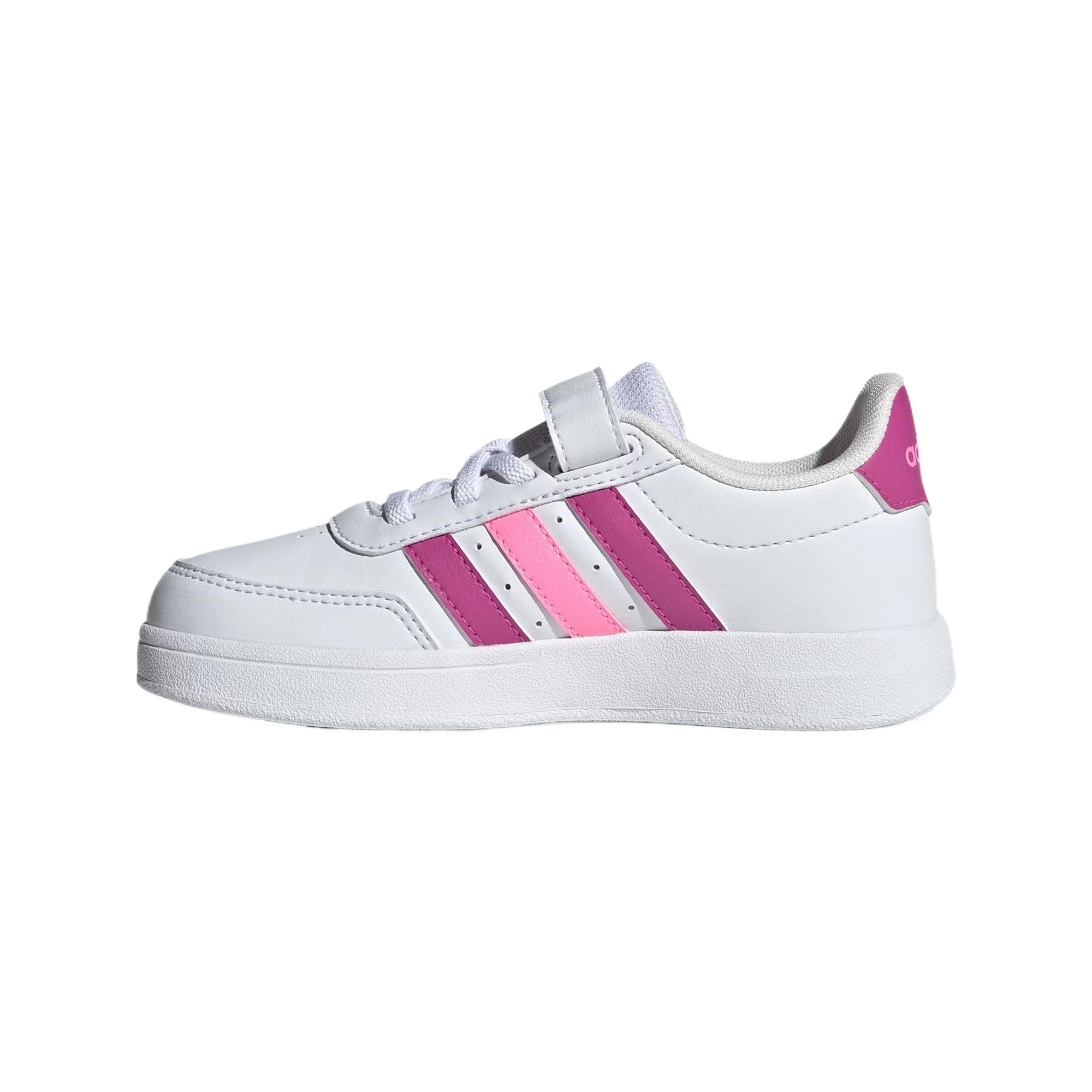 Детские низкие кроссовки для скейтбординга BREAKNET 2.0 Adidas, белый/розовый/фуксия — фото 2