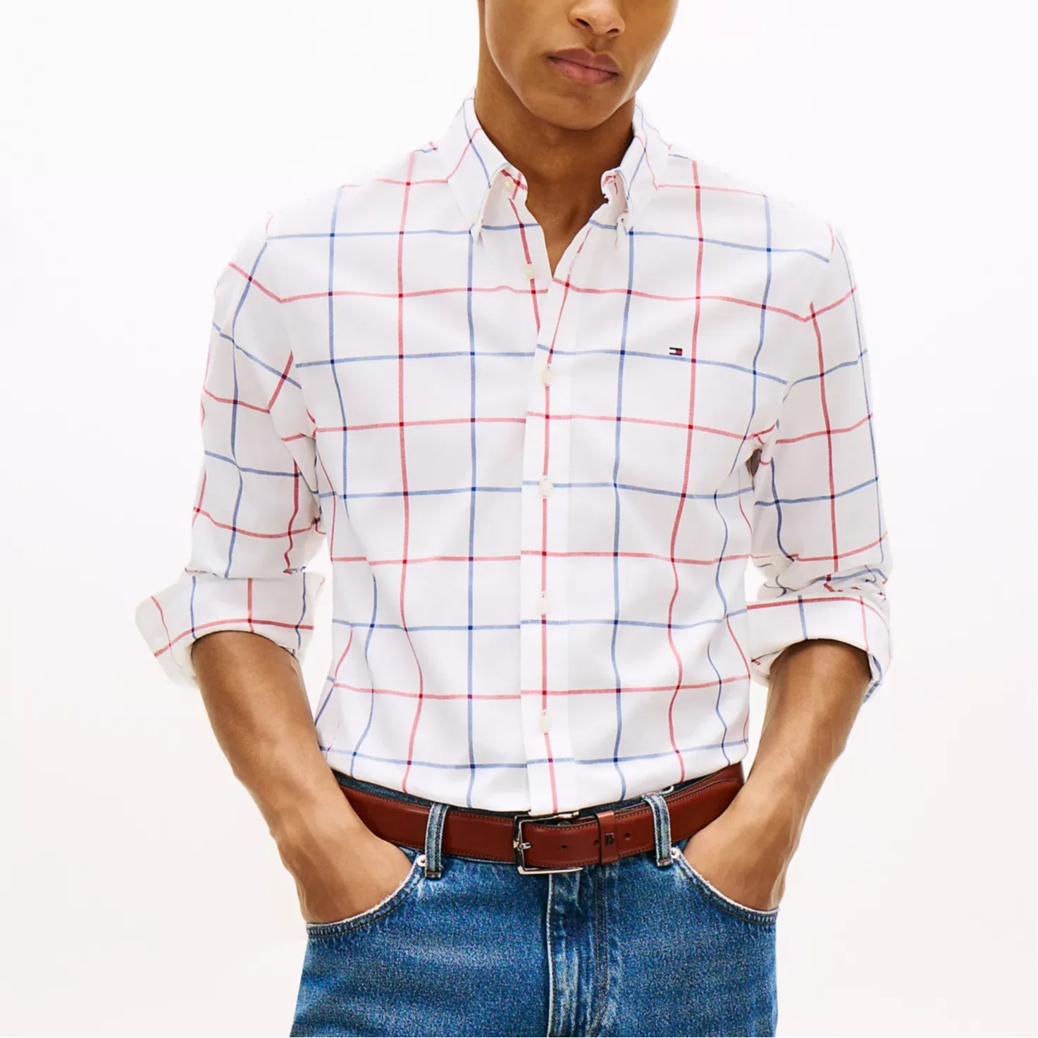 Рубашка мужская White Moderate Tommy Hilfiger — фото 4