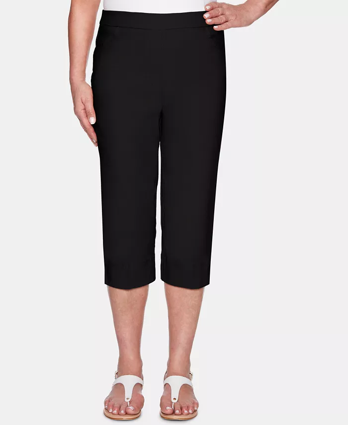 

Укороченные классические брюки-кюлоты Petite Classic Allure Super Stretch Pull-On Clam Digger Alfred Dunner, черный