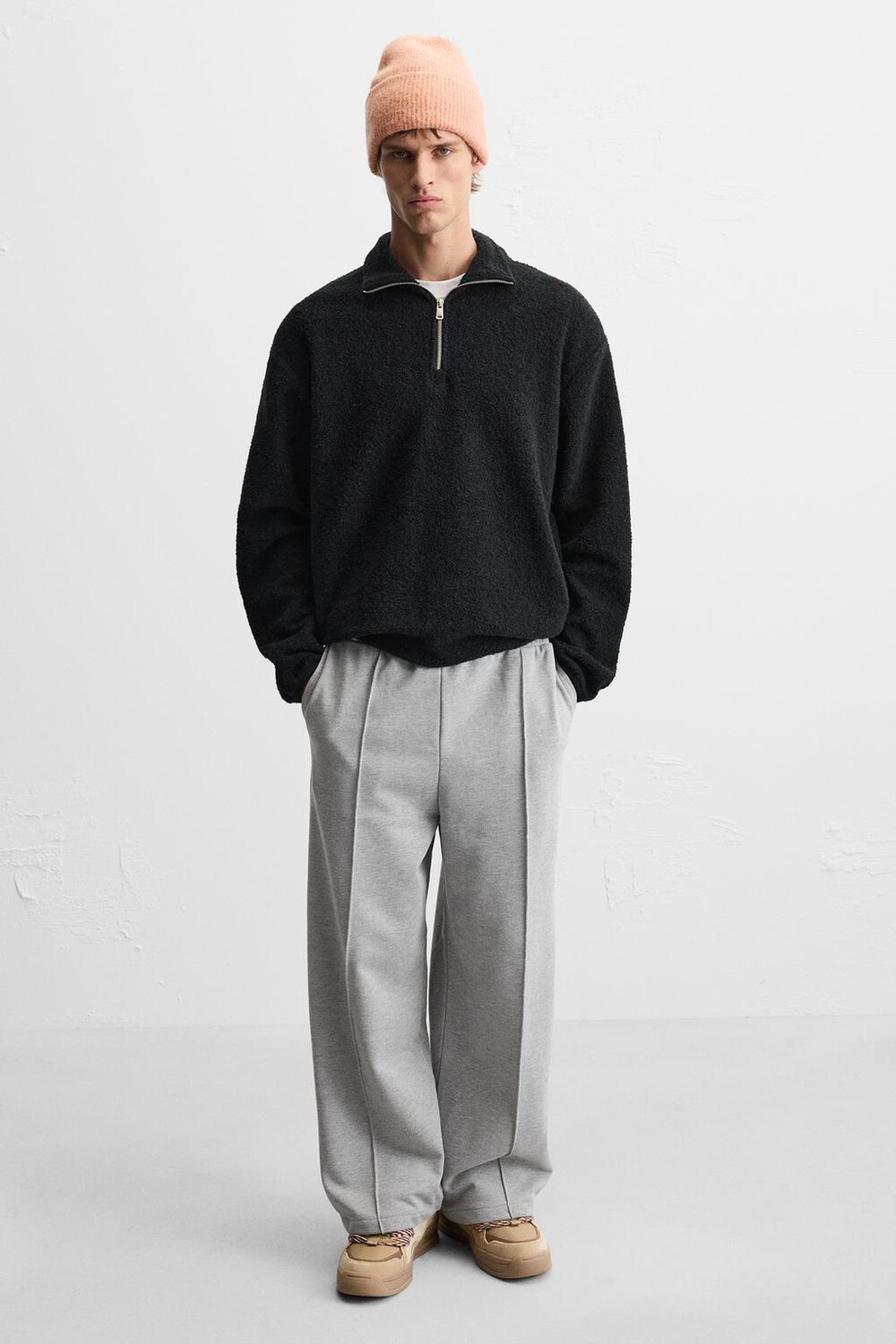 

Кроссовки skater с деталями в виде веревки ZARA, цвет bone white
