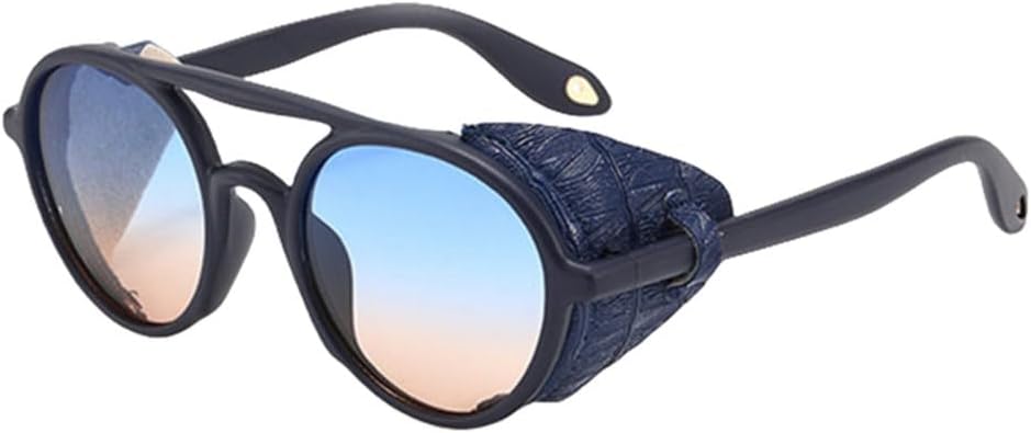 

Винтажные солнцезащитные очки в стиле стимпанк, роскошные, в крупной оправе, для мужчин и женщин, модные круглые солнцезащитные очки с защитой от УФ-излучения UV400 TYUVIVO, Blue