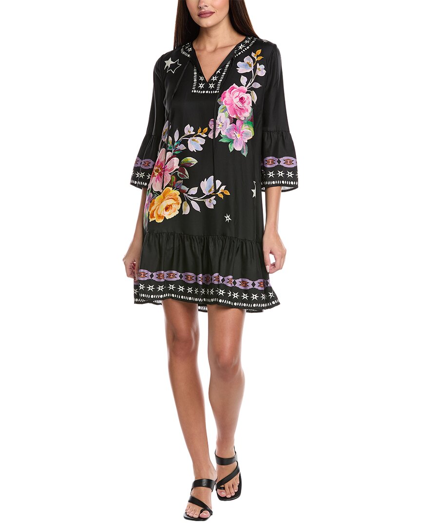 

Джонни Вас Хейли шелковый мини-платье Johnny Was, черный