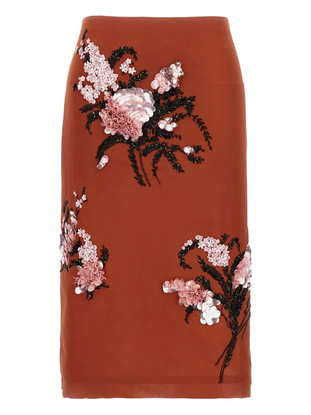 

Юбка с пайетками и разрезом сбоку DES PHEMMES, коричневый