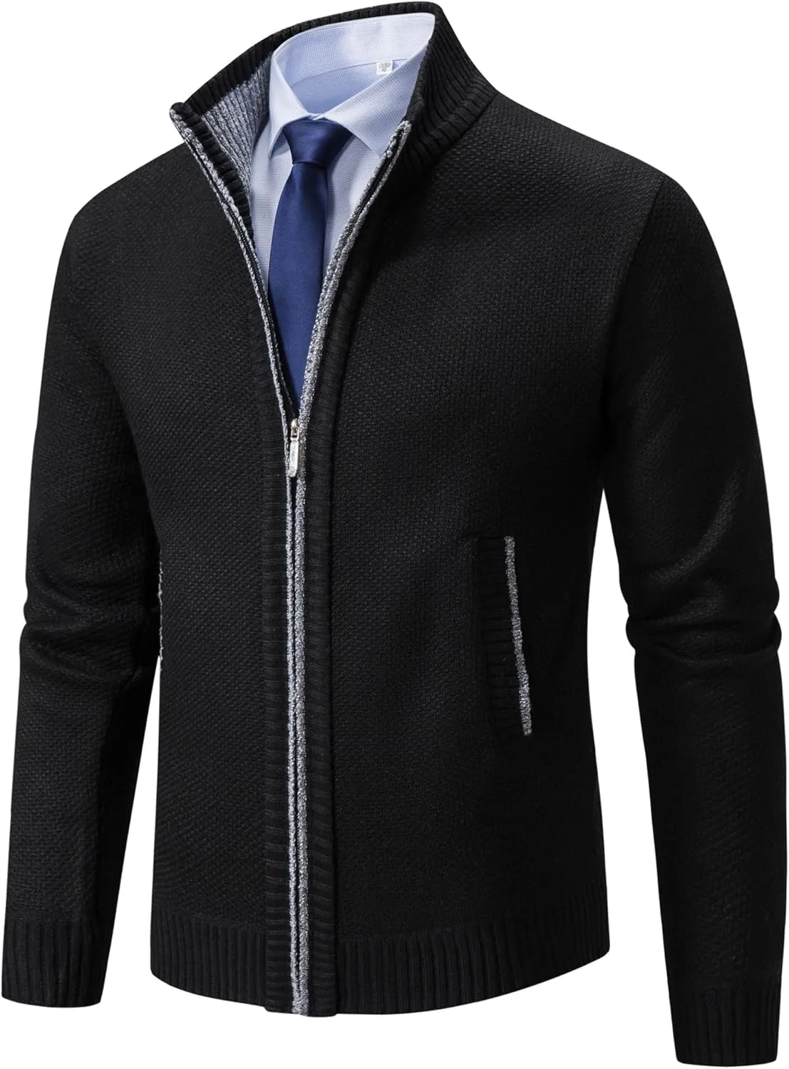 

Мужской кардиган с воротником стойкой и двумя карманами Neecan