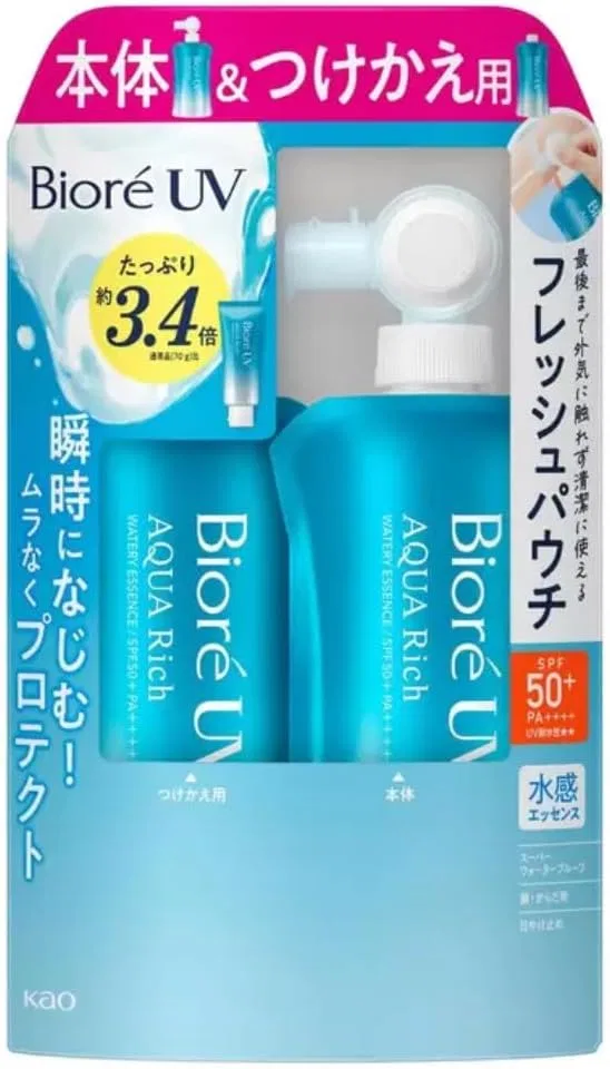 Солнцезащитный крем Biore UV Aqua Rich Watery Essence, набор 2 шт. по 120 г, SPF 50 Kao