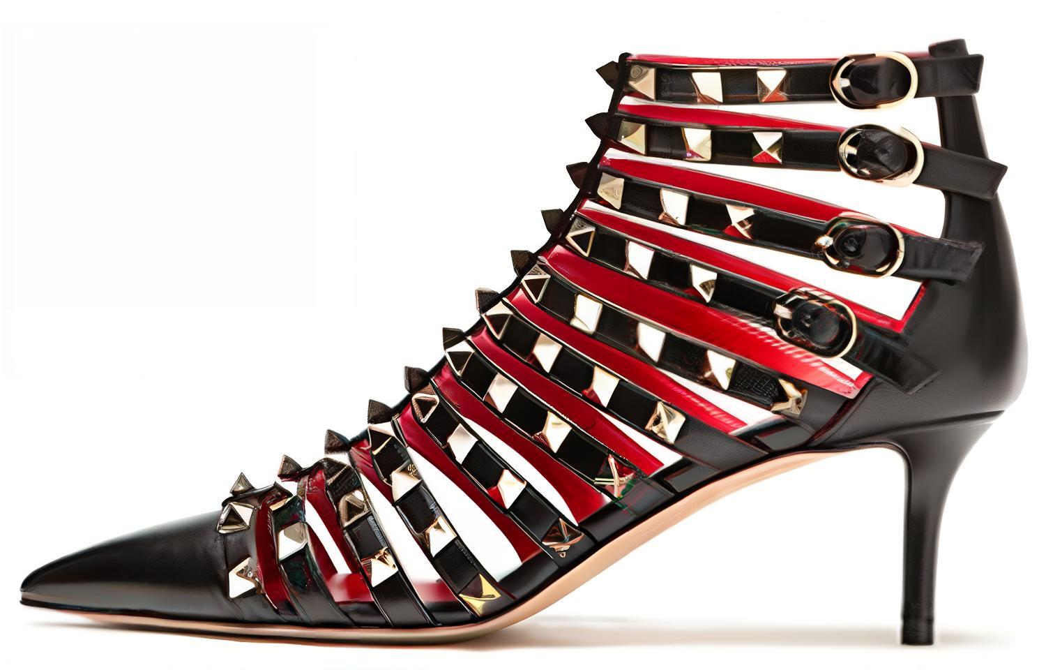 Valentino Тонкие каблуки на шпильке 6 см женские черные — фото 3