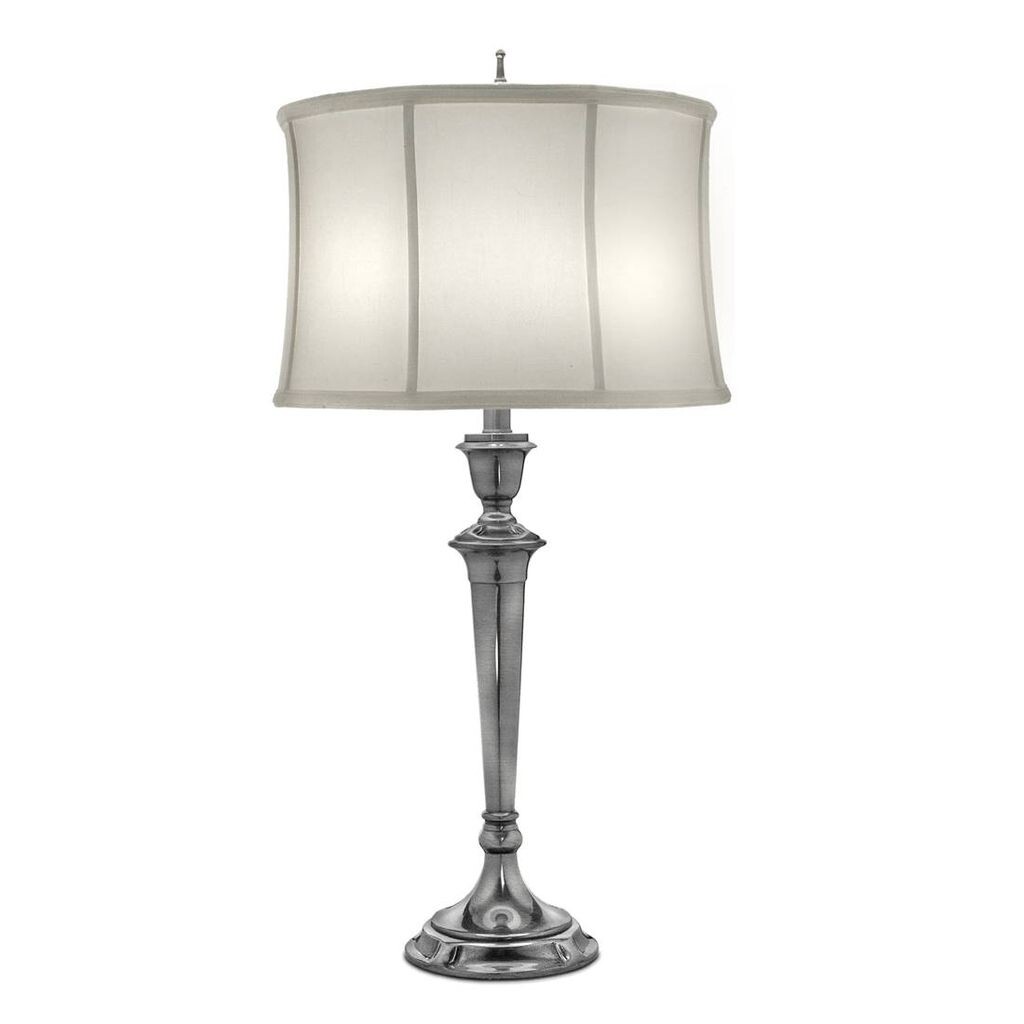 

Лампа Syracuse, старинный никель, кремовый абажур. Elstead Lighting