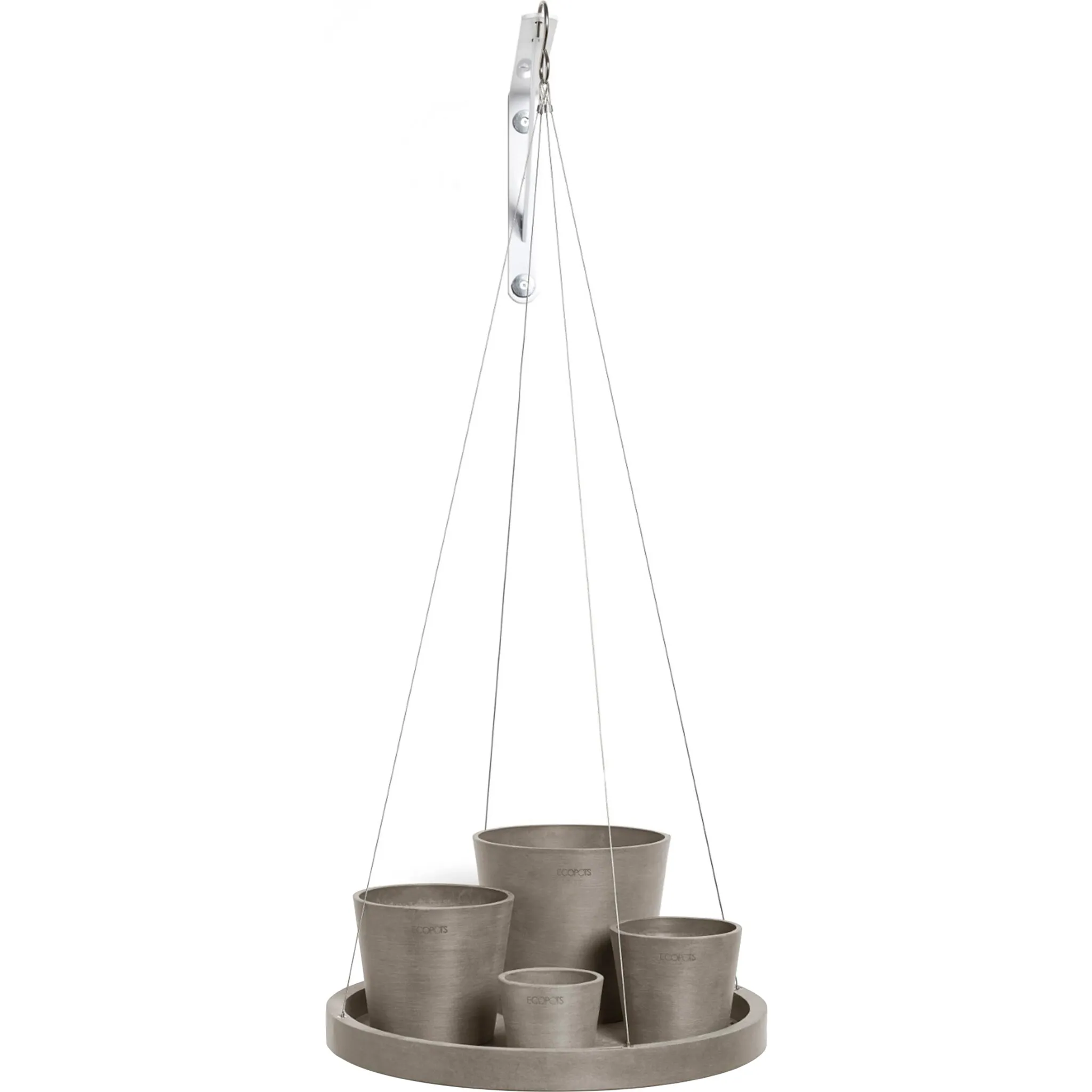 

Подставка для горшков ECOPOTS «подвесная 36 Taupe», для внутреннего и наружного применения: морозостойкая, небьющаяся и светостойкая, серо-коричневый