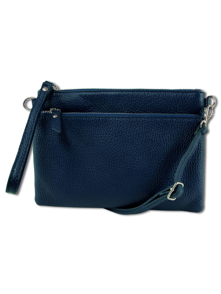

Наплечная сумка Toscanto Umhängetasche, Handgelenktasche Leder blau ca. 23cm