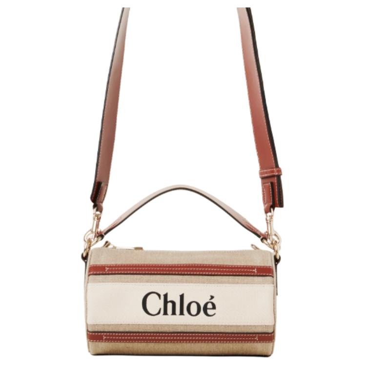 Chloé Сумка кросс-боди Chloe из льняного полотна с телячьей кожей — фото 2
