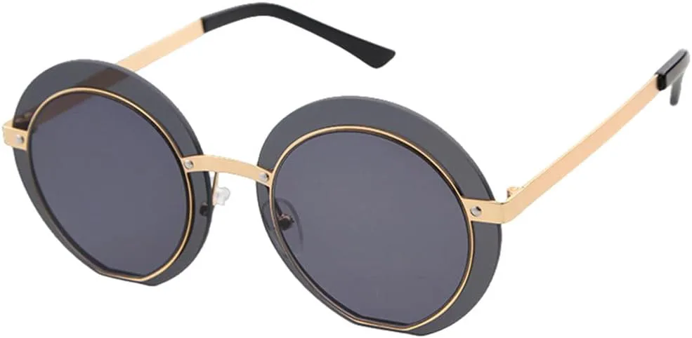 

Большие круглые солнцезащитные очки для женщин и мужчин, ретро-солнцезащитные очки с зеркальными линзами, солнцезащитные очки с двойными линзами MTZJH, C1