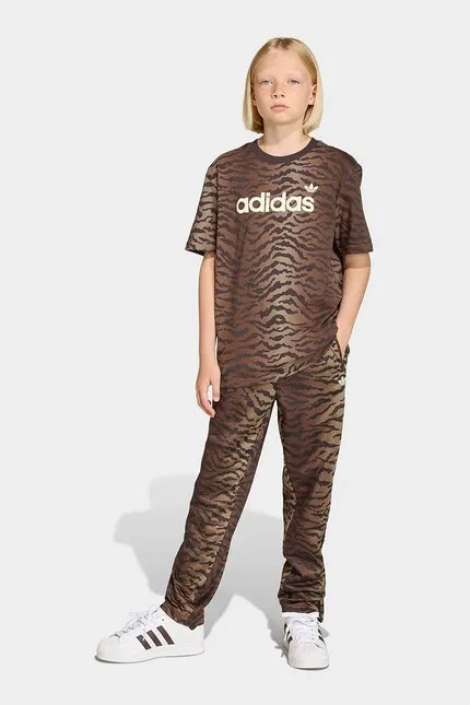 Футболка хлопковая Adidas Originals, коричневый — фото 4