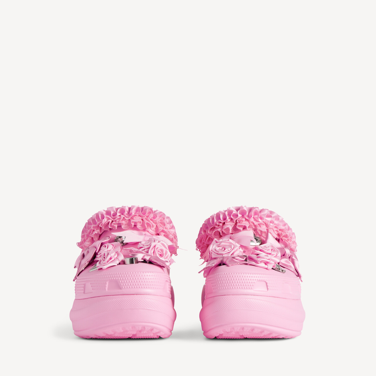 Женские сабо crocs mule jibbitz светло-розовые BALENCIAGA, светло-розовый — фото 3