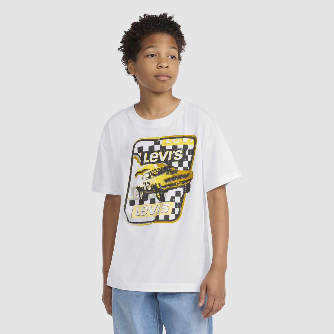 Футболка Race To The Finish Big Boys S-xl Levi's, Blanc De Blanc - White — фото 2