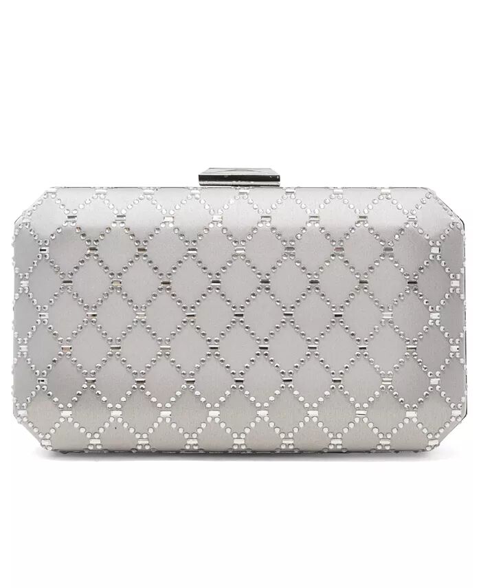 

Клатч Sasha Satin Sparkle I.N.C. International Concepts, серебряный