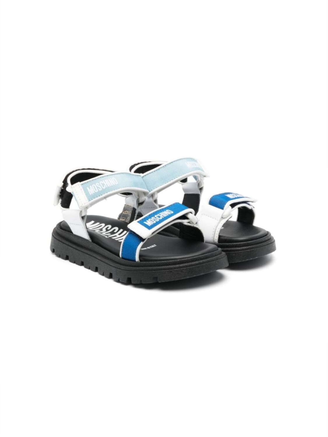 

Moschino Kids сандалии на липучках с логотипом, синий