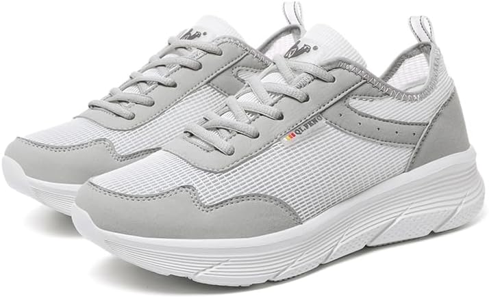 

Мужские легкие спортивные кроссовки с толстой подошвой, круглый носок, сетчатые, дышащие, на шнуровке, подходят для ежедневных прогулок, путешествий, ходьбы и тенниса Igzbibg, серый