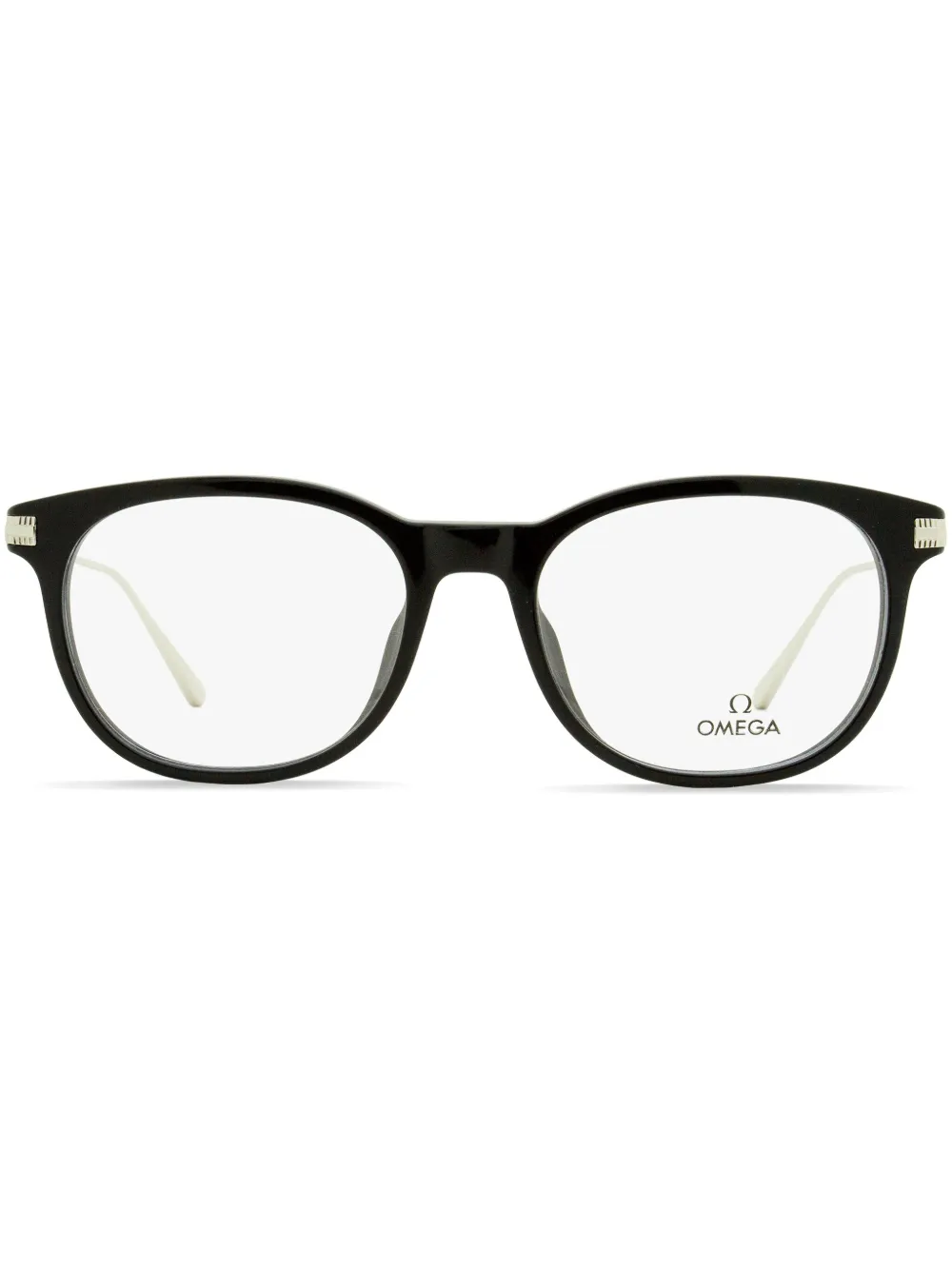 

Очки в круглой оправе с логотипом OMEGA EYEWEAR, черный