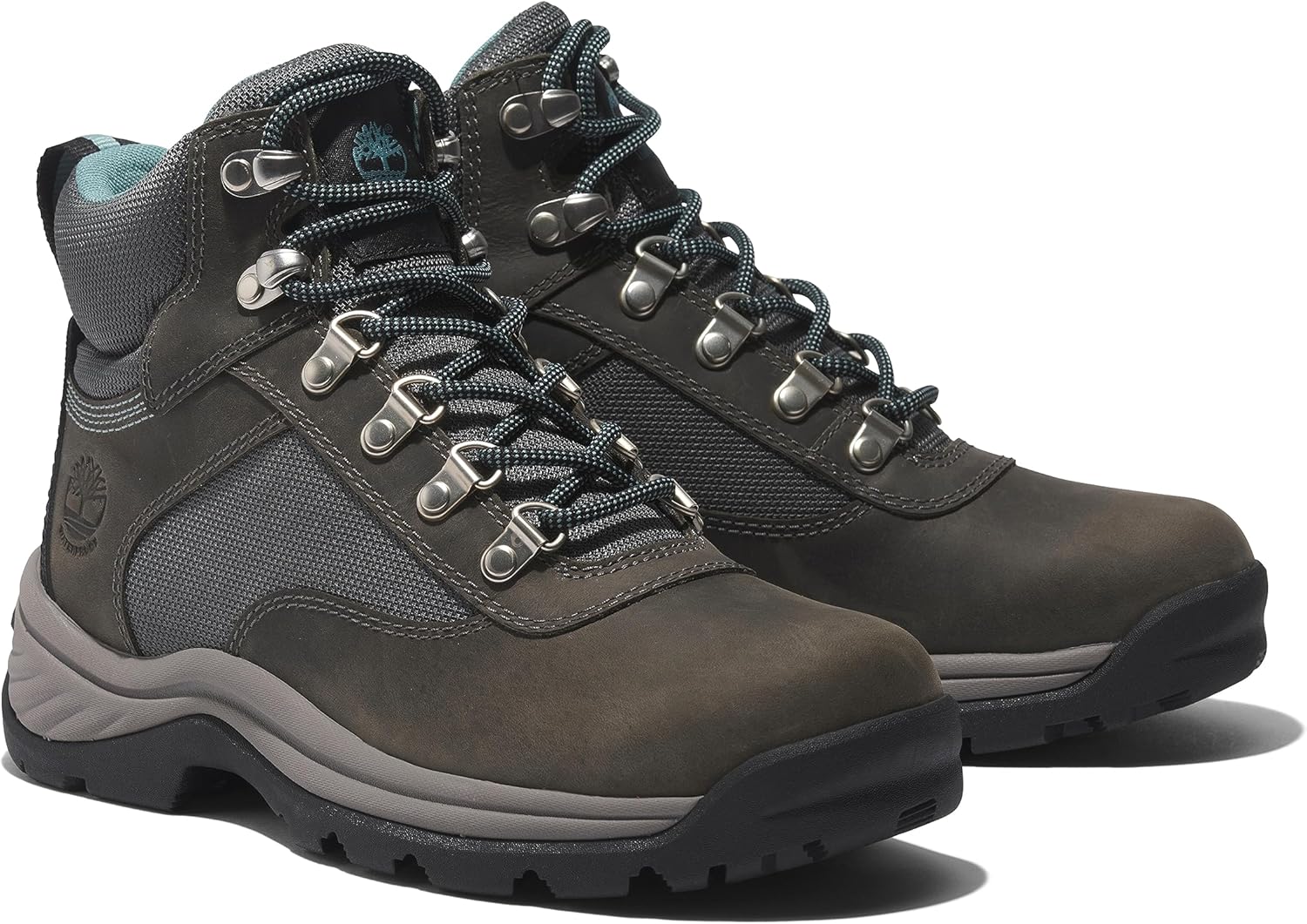 Женские белые водонепроницаемые походные ботинки Timberland Ledge Mid со шнуровкой, Medium Grey Full-Grain — фото 2