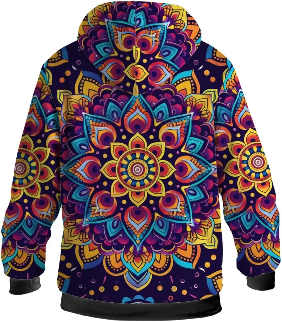 Зимняя куртка Mandala для женщин и мужчин, теплая толстовка на молнии с флисовой подкладкой — фото 4