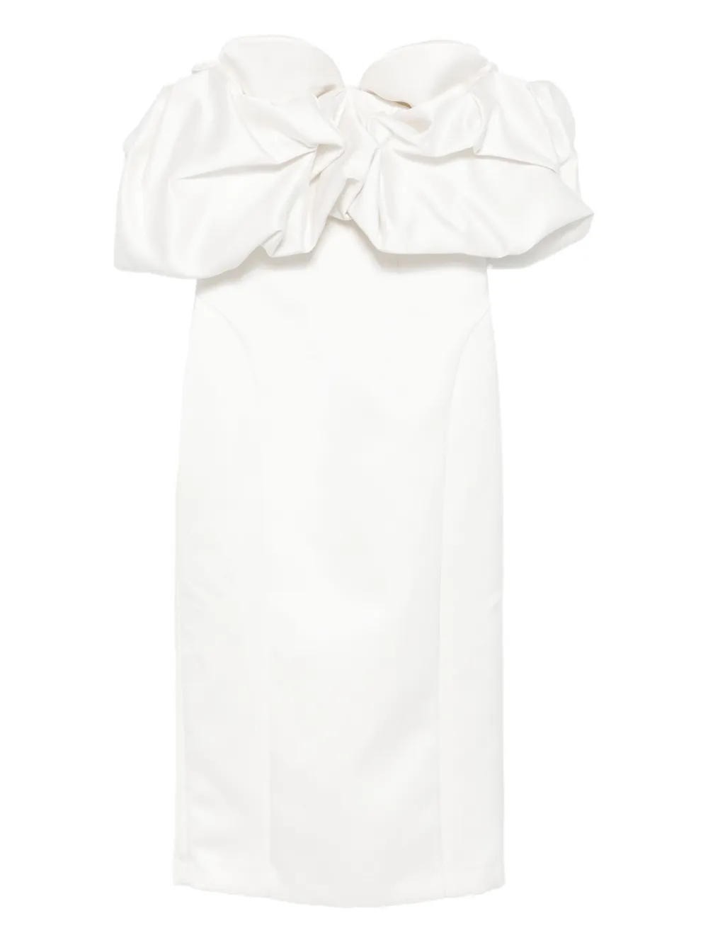 

Платье миди с объемными рукавами Elisabetta Franchi, белый