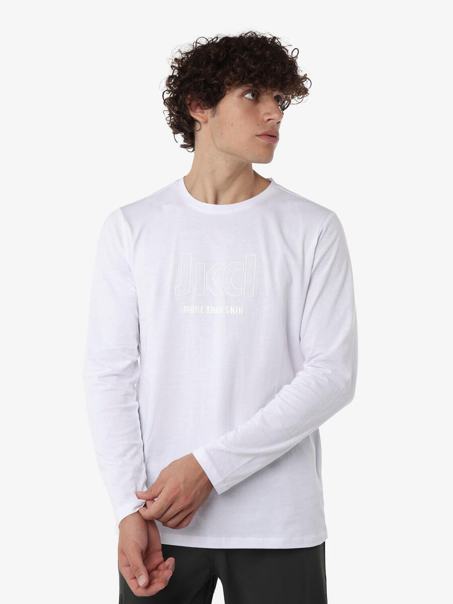 

JAKED Белая хлопковая фитнес-футболка для мужчин