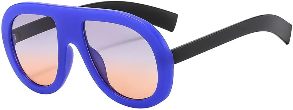 

Зеленые круглые солнцезащитные очки для женщин и мужчин, повседневные солнцезащитные очки для вождения, очки с защитой от УФ-излучения UV400 VFDHN, Blue Grey Yellow