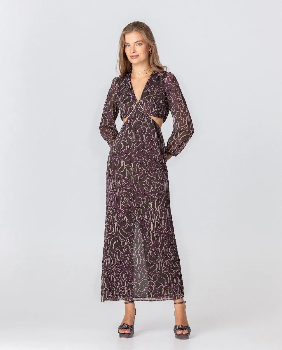 

Длинное платье на особый случай с разрезами Noon, фиолетовый