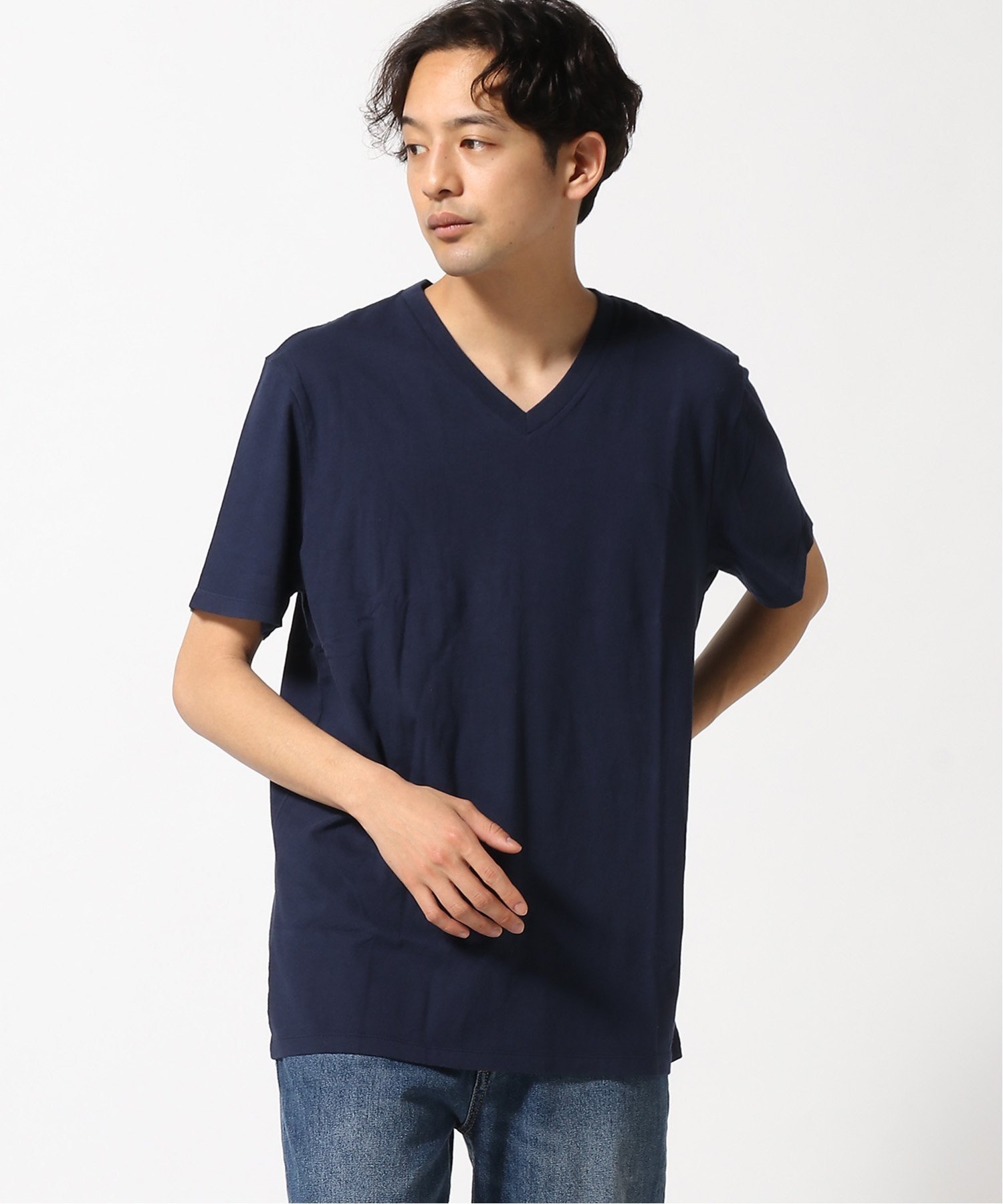 (M) Стандартная футболка с V-образным вырезом GAP, TAPESTRY_NAVY — фото 4