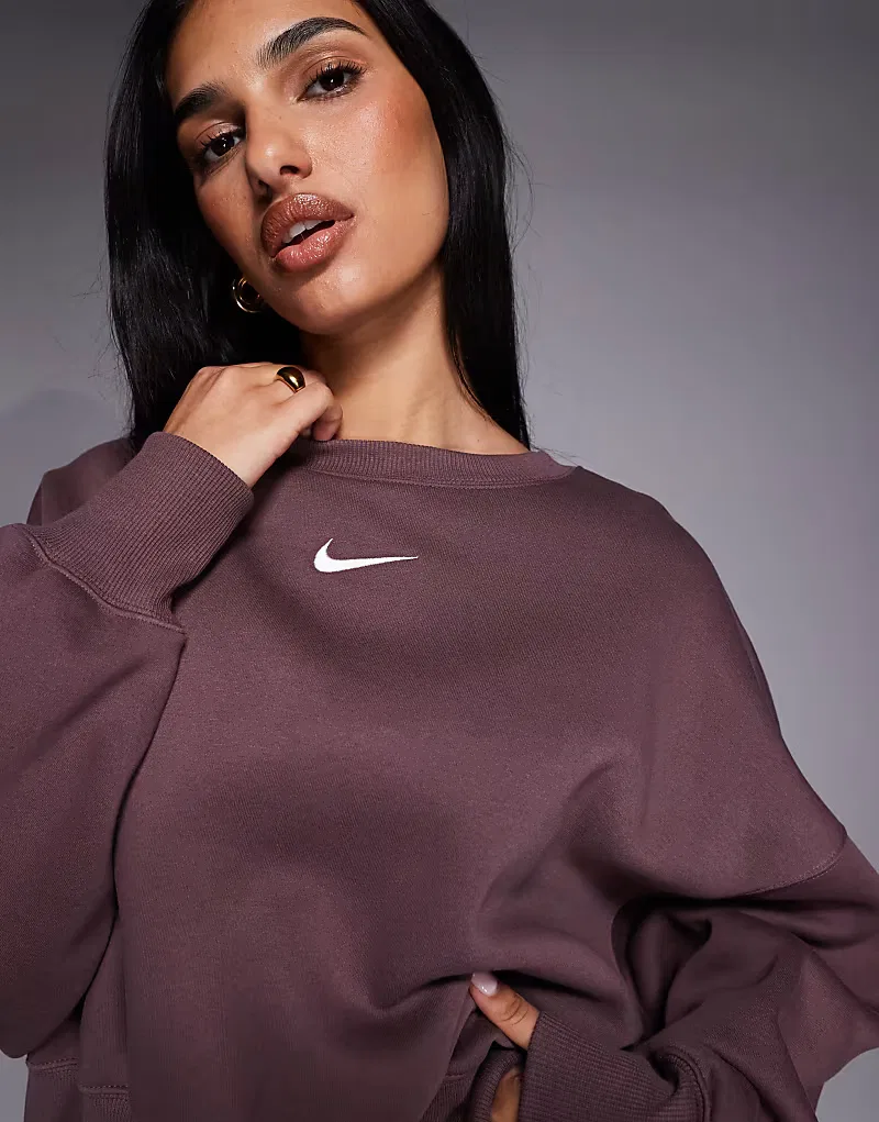 Толстовка Nike Phoenix Fleece оверсайз, фиолетовый — фото 4