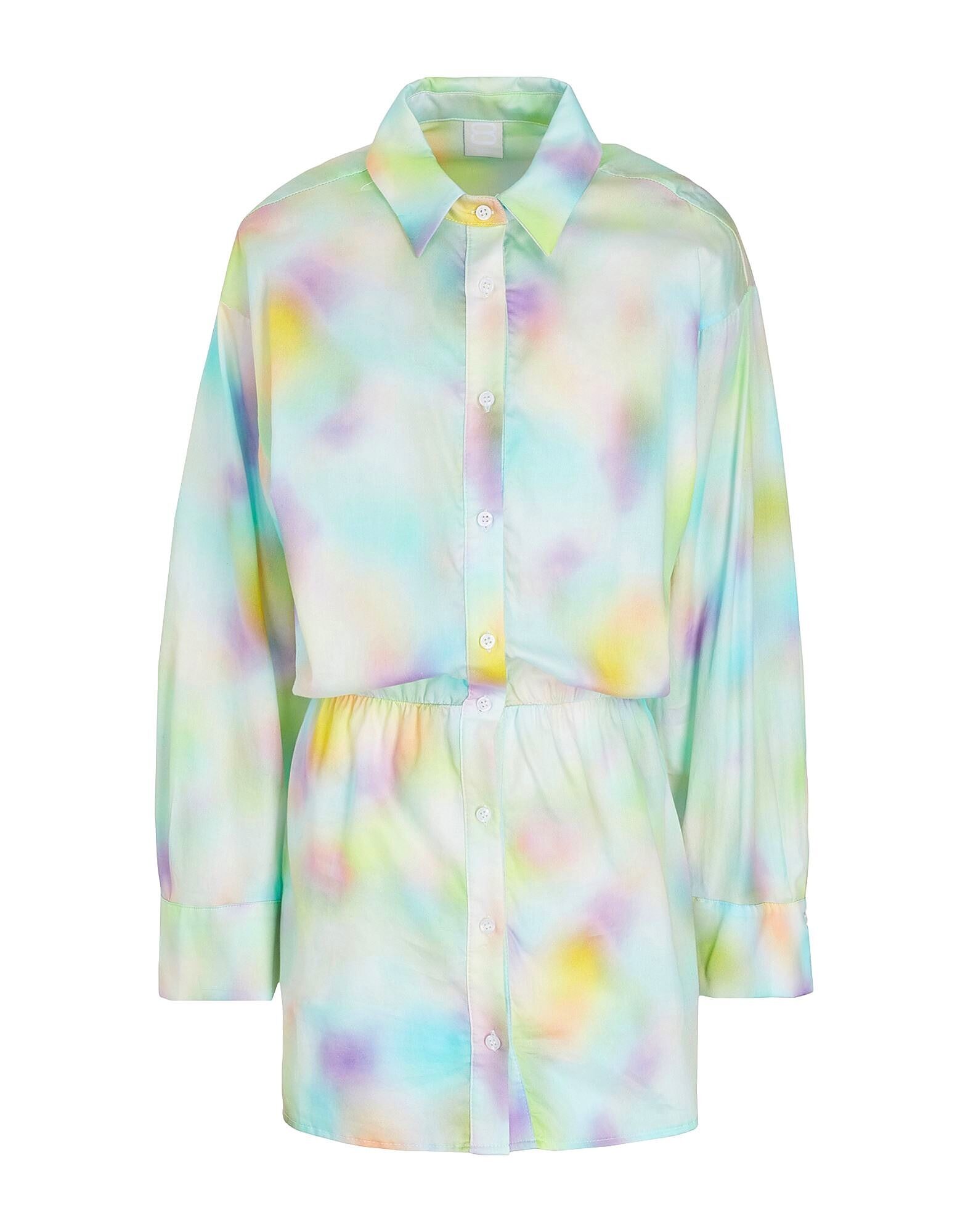 

Мини-платье Printed Cotton-Blend Mini Shirt Dress 8 By Yoox, лаймовый