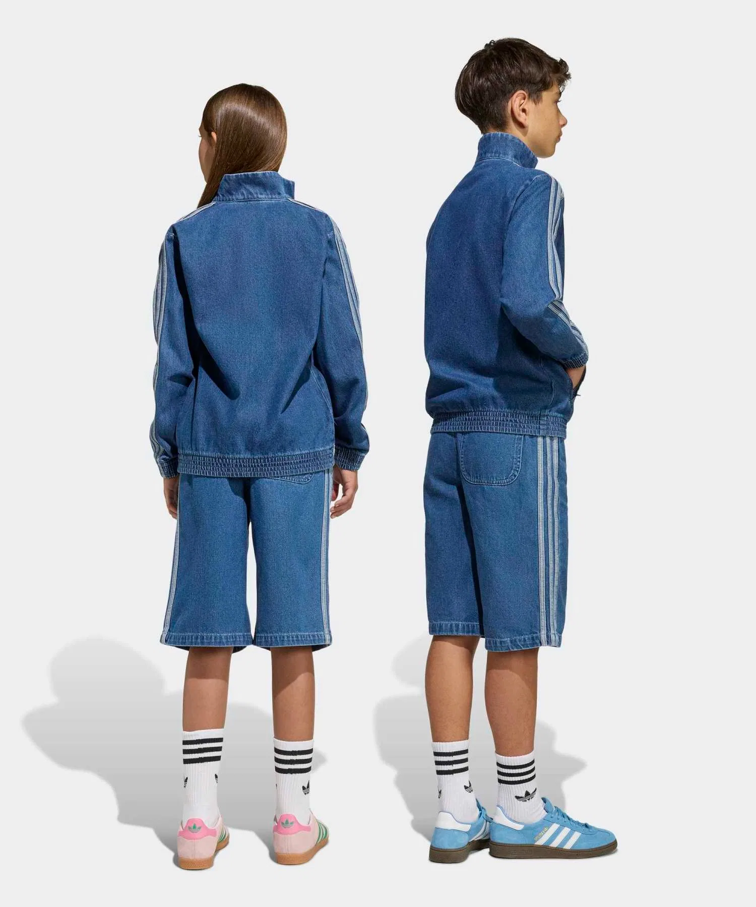 Детские джинсовые шорты adidas Originals синие — фото 2