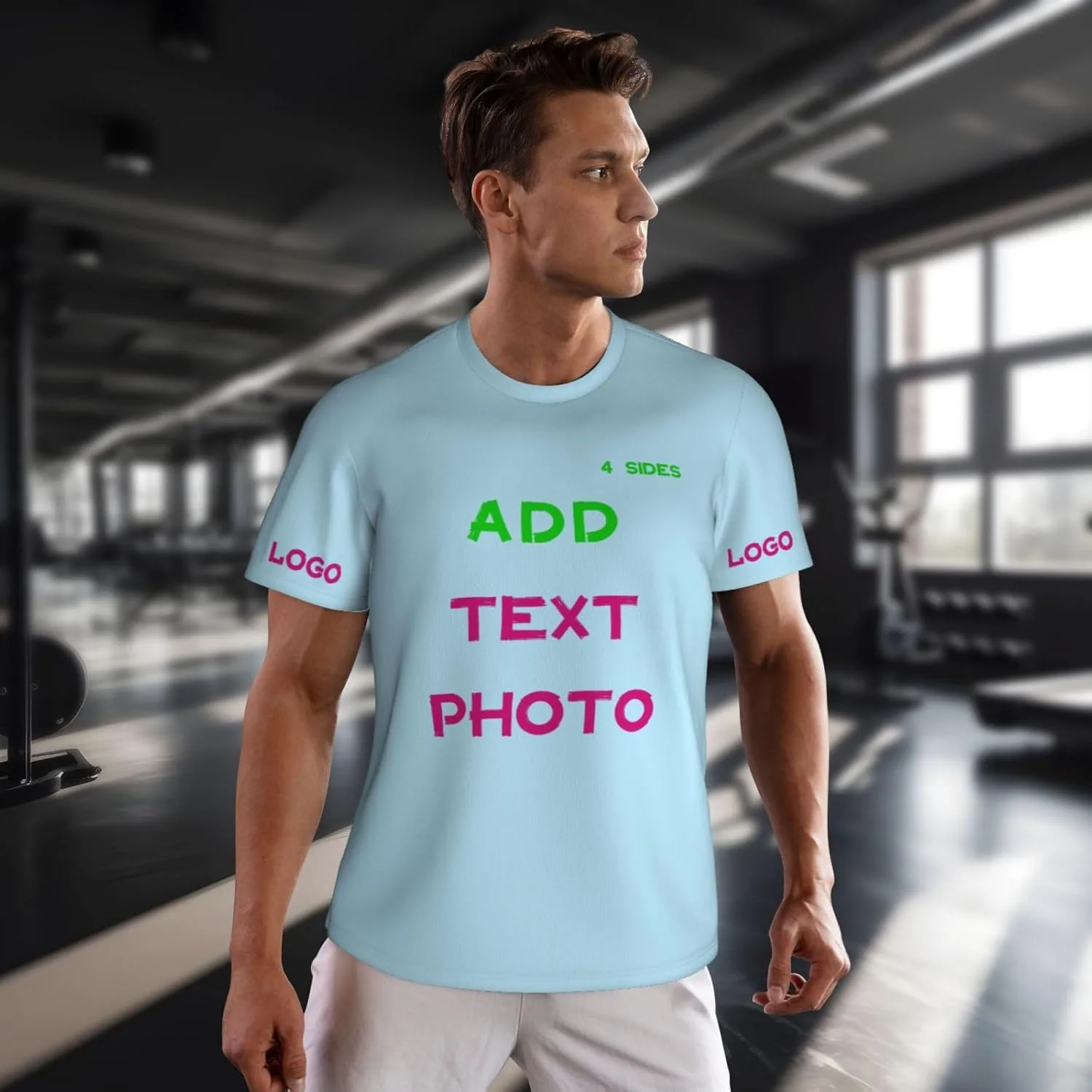 Футболка Custom с принтом на 4 сторонах и логотипом — фото 4