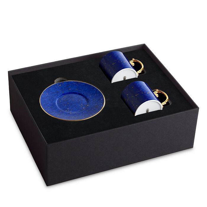 

L'Objet Lapis Чашка и блюдце для эспрессо, набор из 2 шт, синий