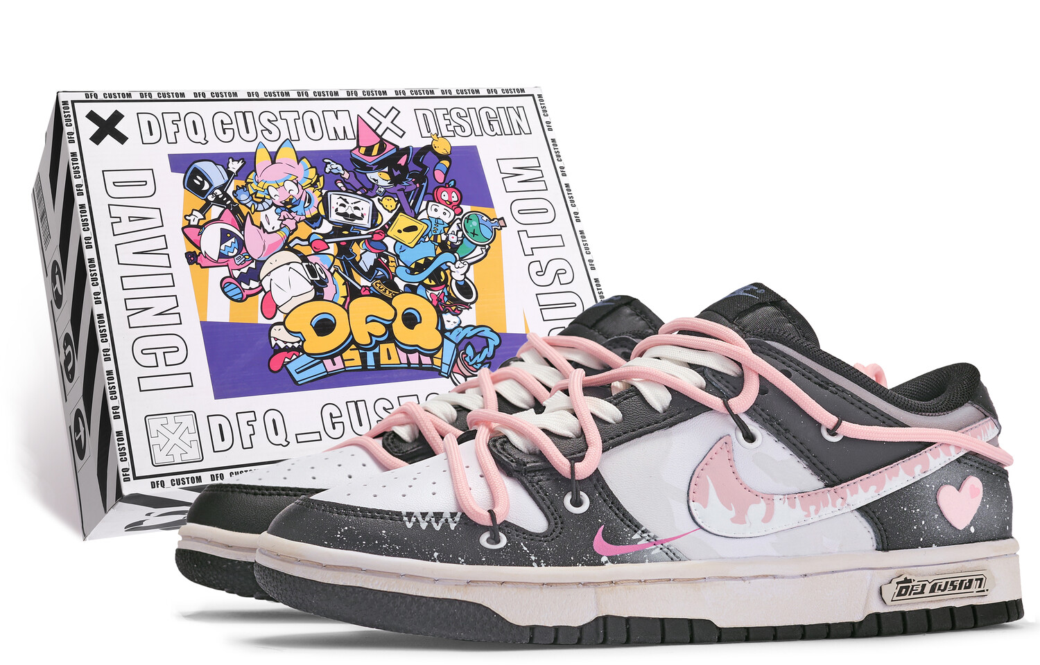 

Кроссовки Nike Dunk Skateboard Shoes Unisex Low-Top Black White Pink