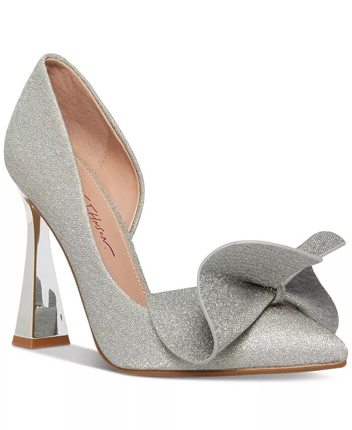 

Женские туфли-лодочки Nobble с бантиком и скульптурным дизайном Betsey Johnson, серебро
