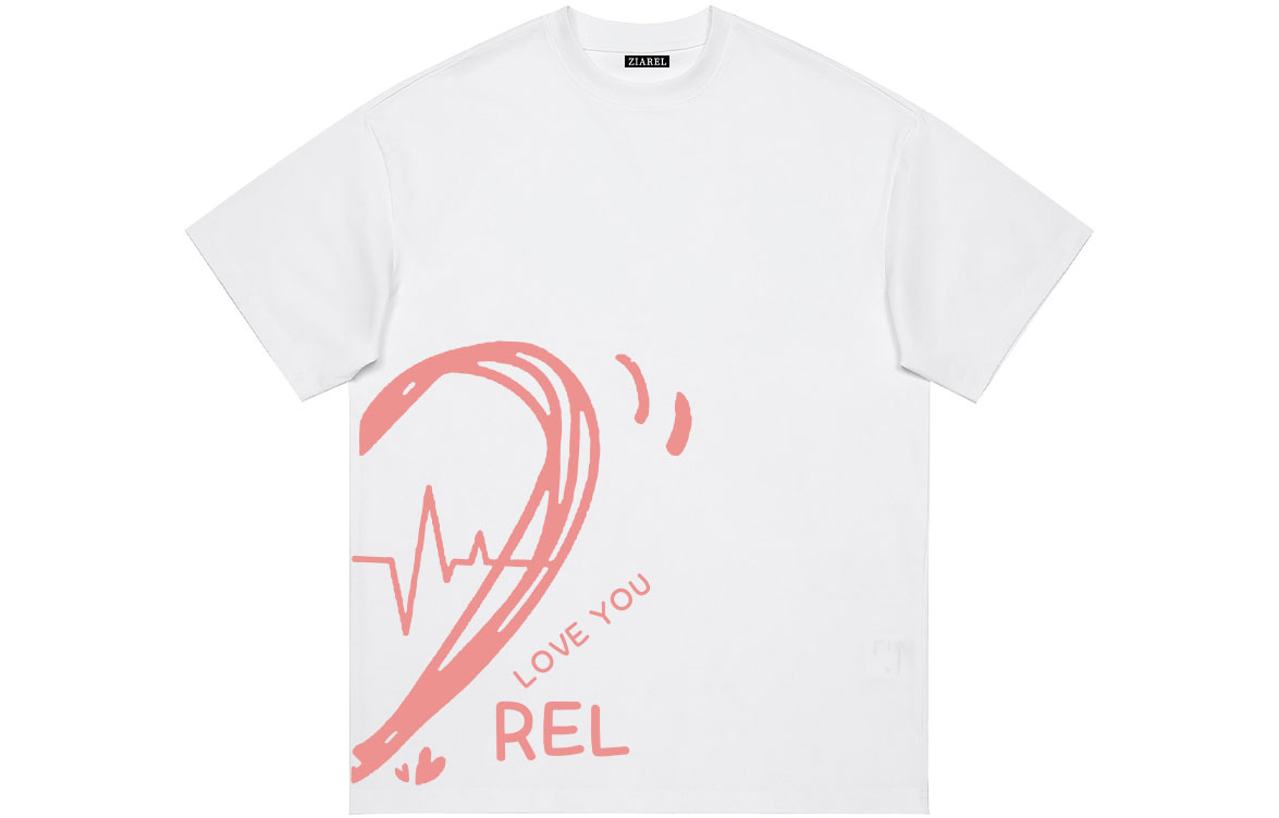 

Футболка Unisex Crew Neck Moderate Heavyweight ZIAREL, белый красный heart